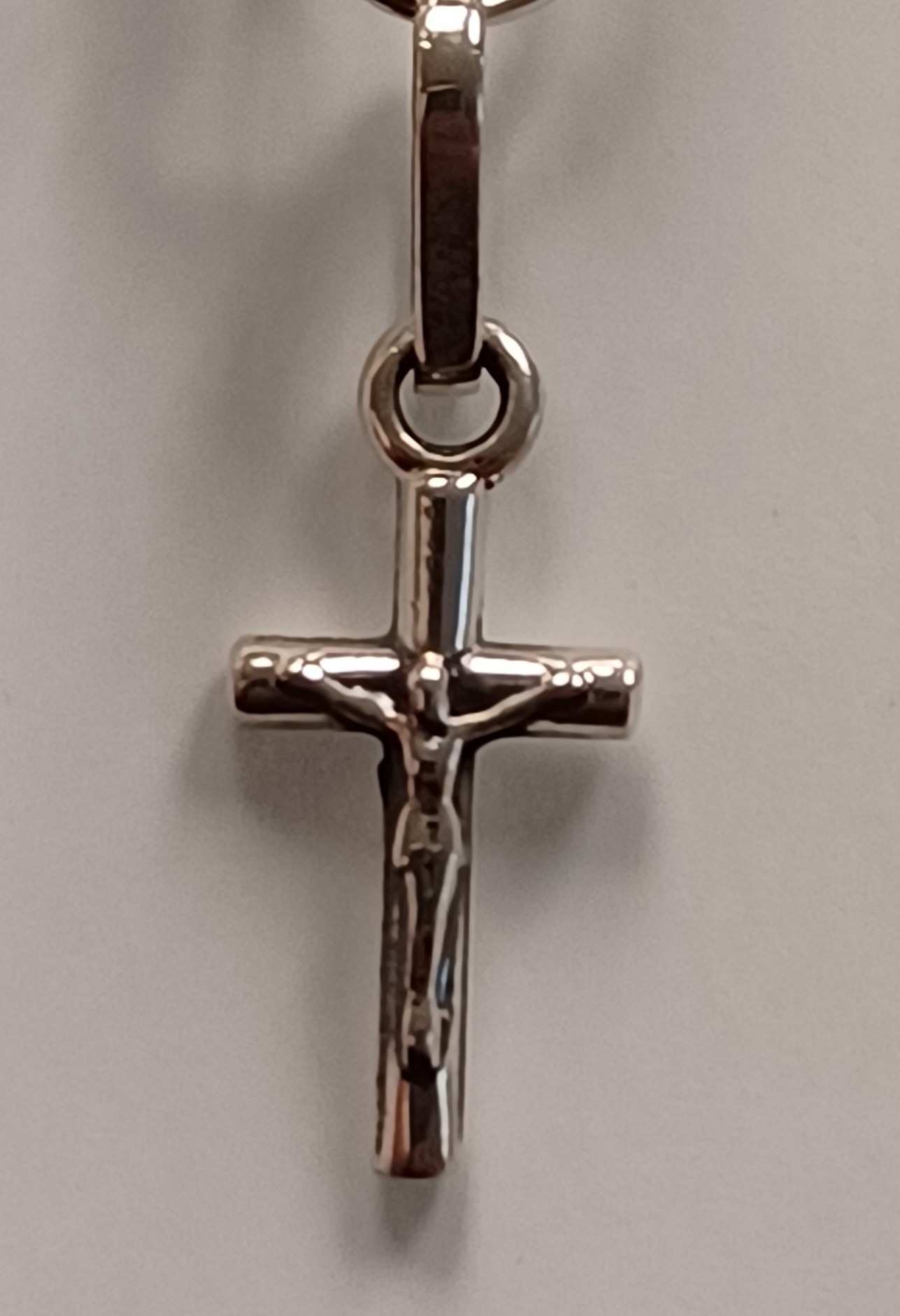 Traditional SS Crucifix Charm 1/2"