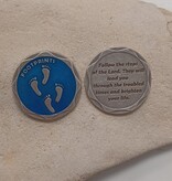 Footprints Prayer Blue Pocket Token