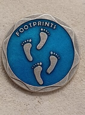 Footprints Prayer Blue Pocket Token