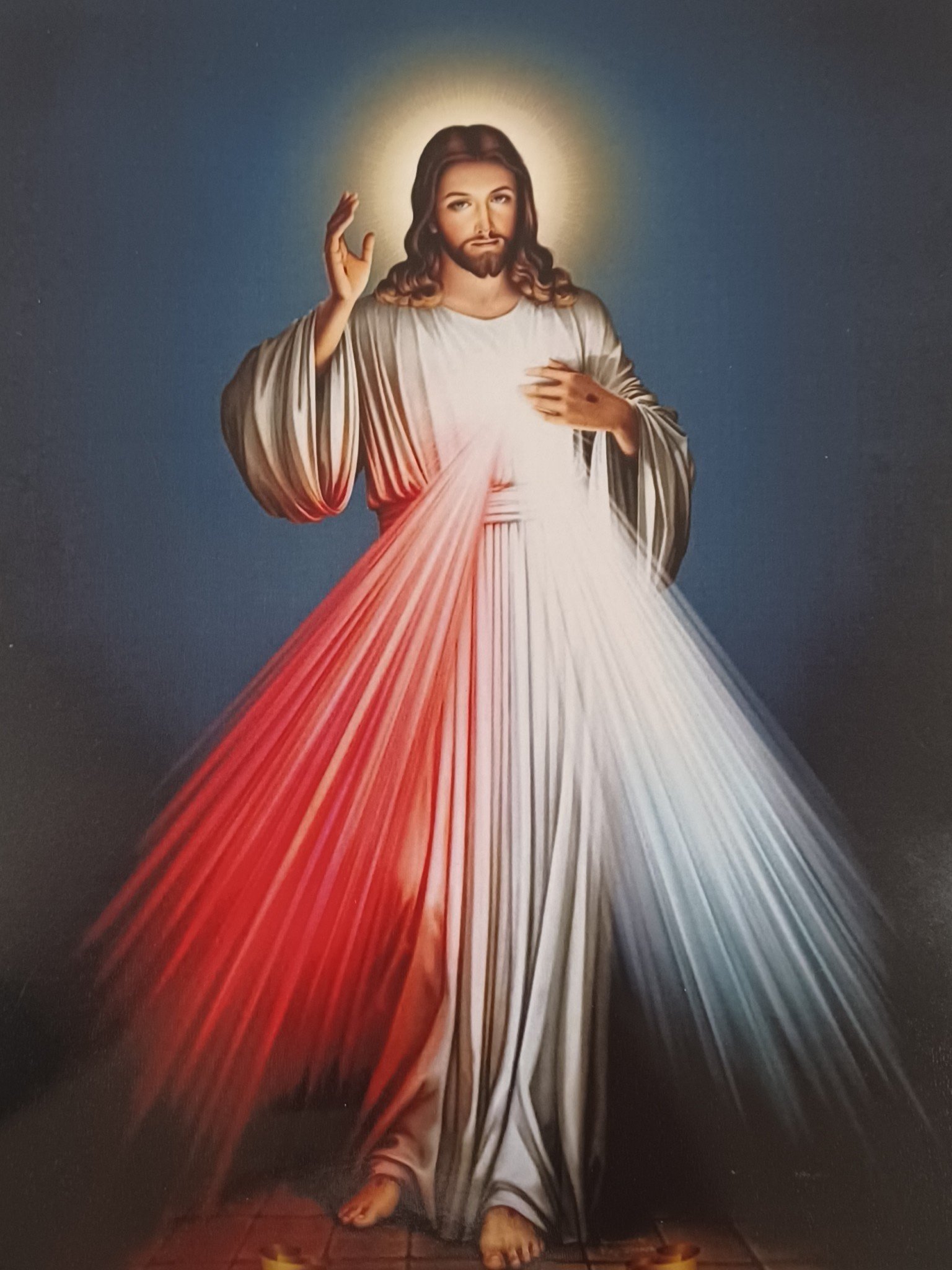 White Divine Mercy Print 10" x 8"