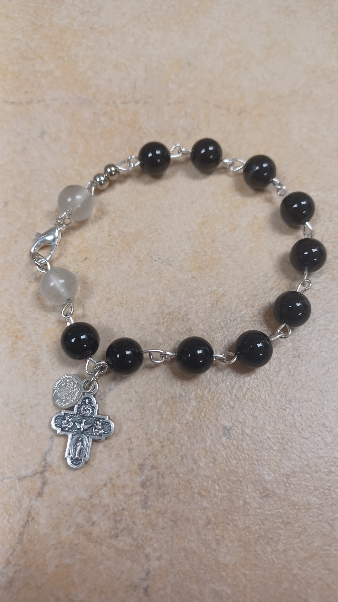 St Benedict Medals Rosary Bracelet w/charm - The ACTS Mission Store