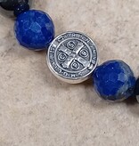 Assorted Natural Stones St Benedict Beaded Bracelet