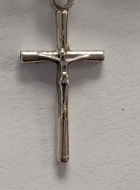 Traditional Crucifix Sterling Silver Pendant 1"