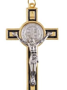 St Benedict Gold Crucifix w/cord