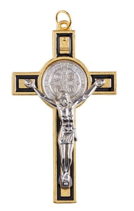 St Benedict Gold Crucifix w/cord