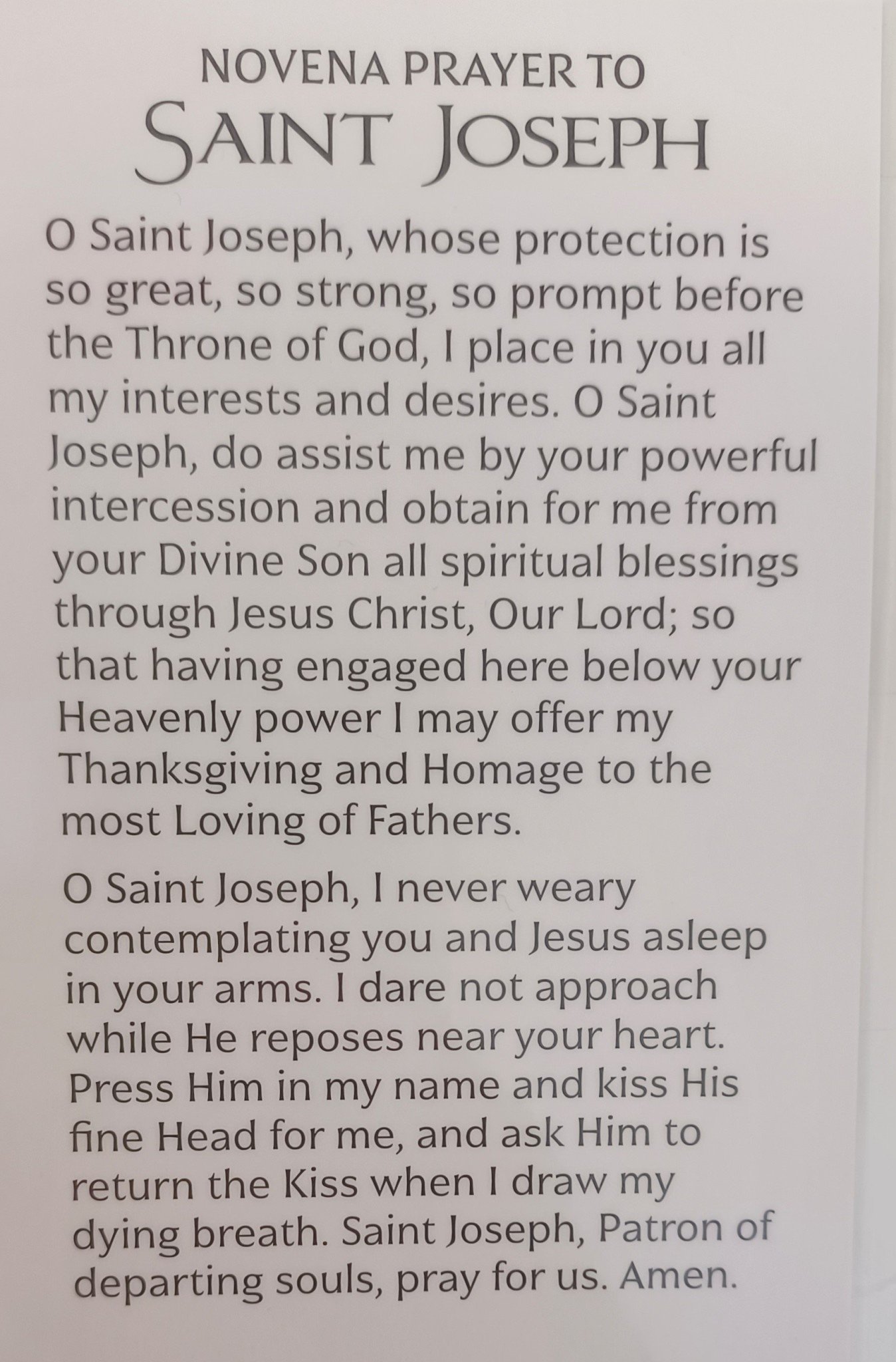 Novena Prayer to Saint Joseph