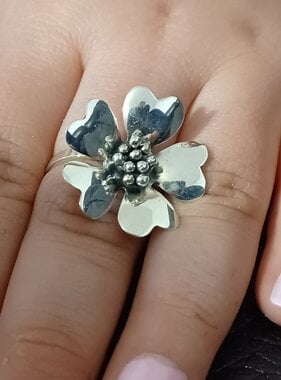 Large Sterling Silver Flower Ring