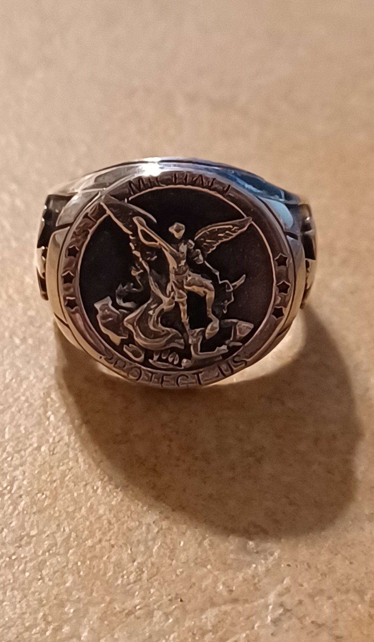 Sterling Silver St. Michael Protector Ring