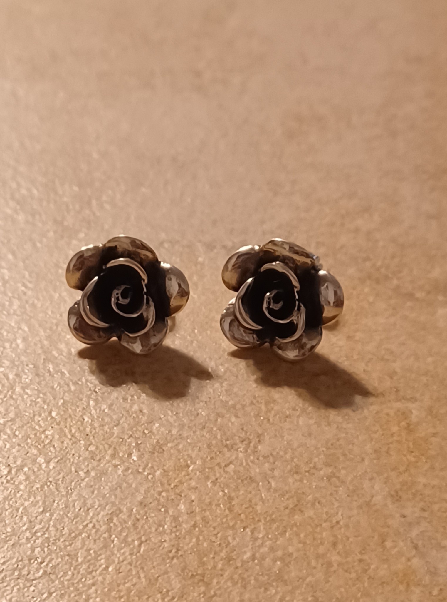 Sterling Silver Blooming Rose Earrings