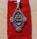 Sacred Heart Sterling Silver Pendant with Scapular