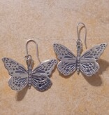 Large Monarch Sterling Silver Earrings