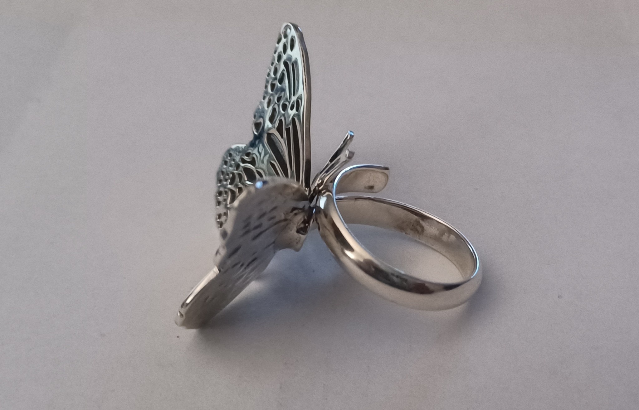 Monarch Butterfly Ring Sterling Silver