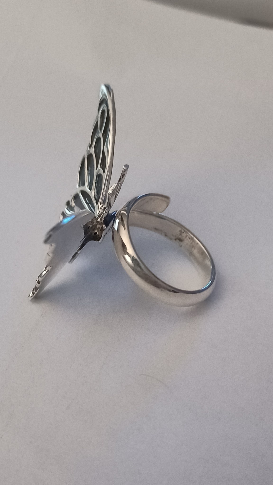 Butterfly Ring Sterling Silver Ring (Adjustable)