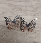 Medium Butterfly Sterling Silver Stud Earrings