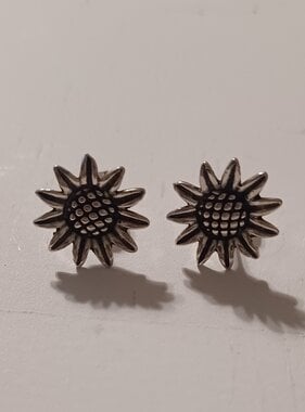 Sterling Silver Sunflower Stud Earrings