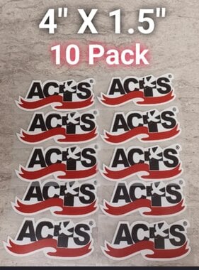 ACTS Ribbon Logo Transfer 4" X 1.5" 10 PACK