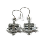 ACTS Sterling Silver Fish Cross Sterling Silver Earrings