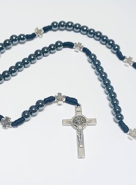 St Benedict Hematite Bead Protection Rosary