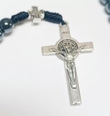 St Benedict Hematite Bead Protection Rosary