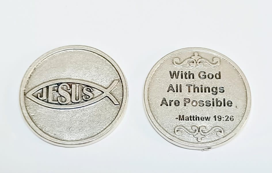 With God All Things Are Possible Pocket Token