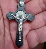 St Benedict Black Wood Crucifix w/cord
