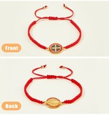 St Benedict Medal Red Corded Bracelet