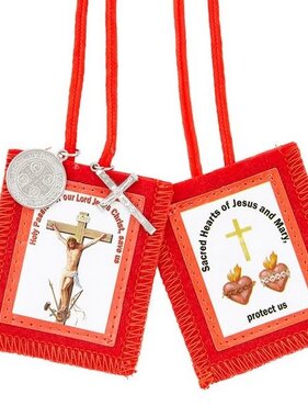 Red Passion Scapular with Medals