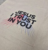 Jesus I Trust In You Canvas Tote Bag with pocket