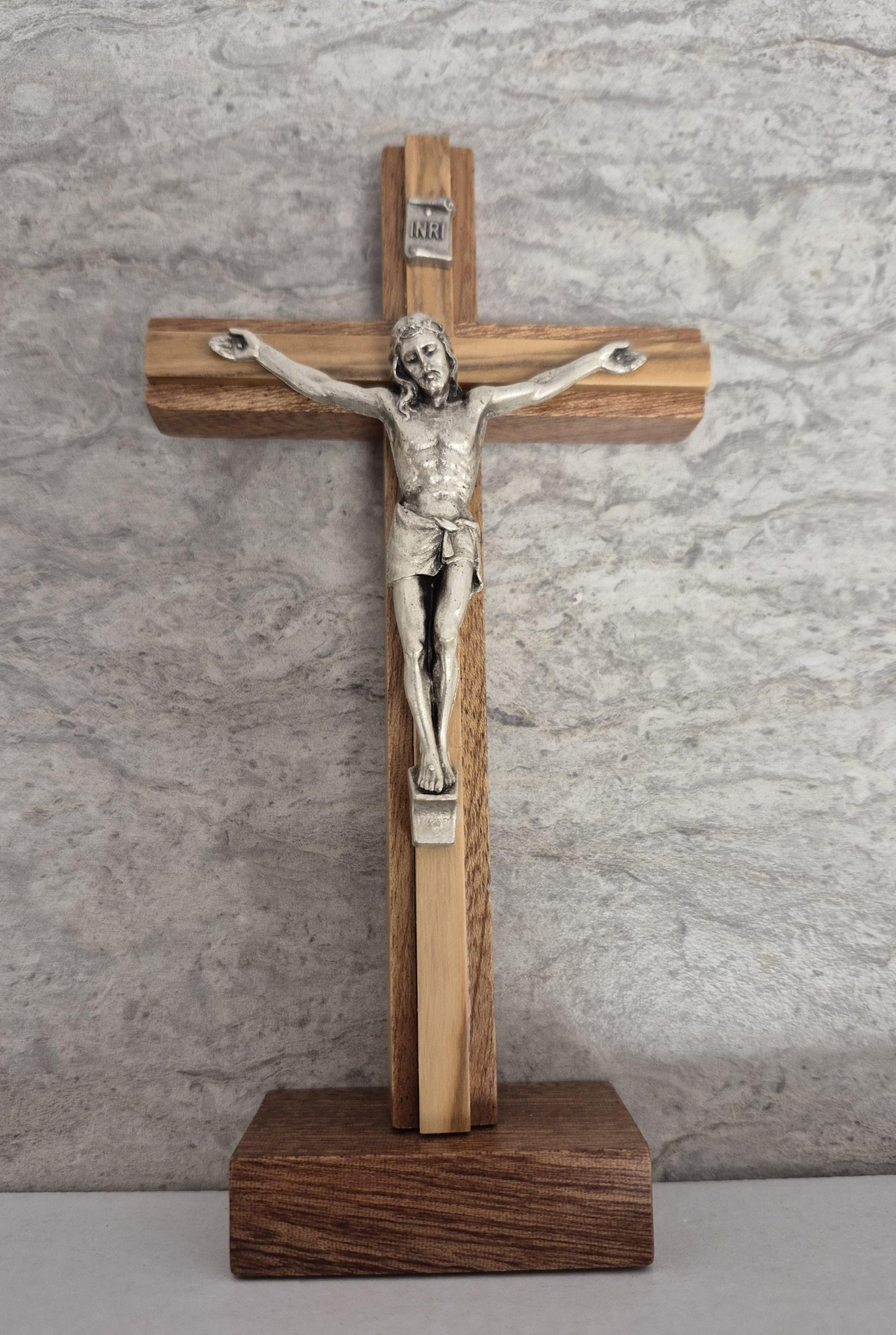 5.5" Standing Olivewood Crucifix