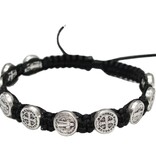 St Benedict Knotted Rosary Bracelet Black