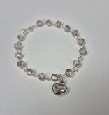 Faceted Bracelet Multicolor w/heart charm