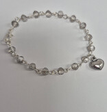 Faceted Bracelet Multicolor w/heart charm
