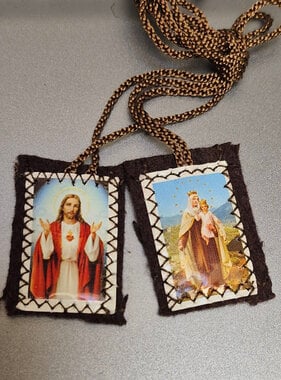 1" Sacred Heart/Our Lady of Mt Carmel  Felt Scapular