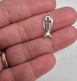 Vertical Fish w/Cut-Out Cross Metal Charm