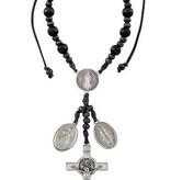 St Benedict Black Cord Auto Rosary