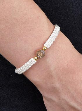 St Benedict White Corded Bracelet