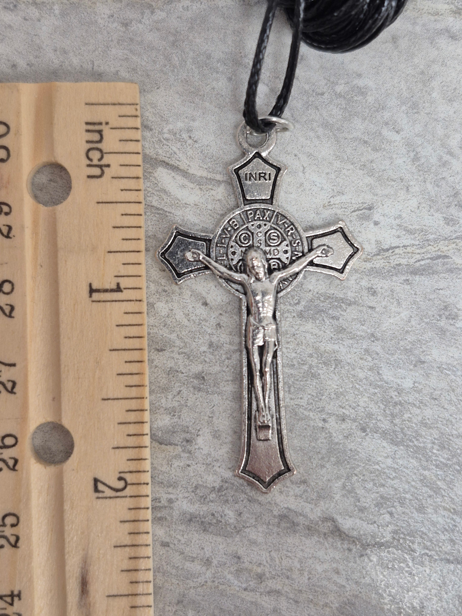 St. Benedict 2" Black Inlay Crucifix
