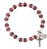 Cognac Crystal Rosary Bracelet