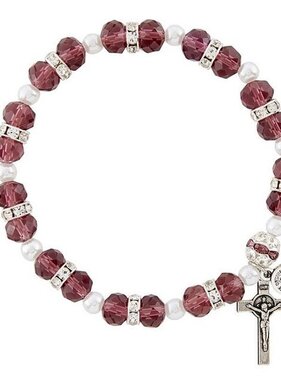 Cognac Crystal Rosary Bracelet