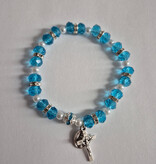 Aqua Crystal Rosary Bracelet