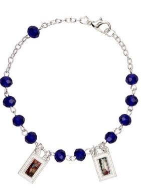 St Michael Guardian Angel Sapphire Scapular Bracelet