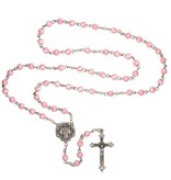 St Theres Pink Faceted Rosary