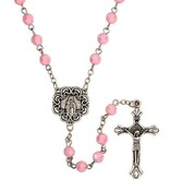 St Theres Pink Faceted Rosary
