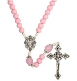 Pink Miraculous Corded Rosary