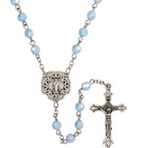 Our Lady of Grace Baby Blue Faceted Rosary