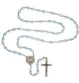 Our Lady of Grace Baby Blue Faceted Rosary