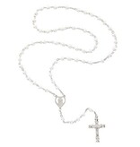 White Pearl Heart Rosary