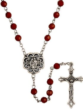 Holy Family Brown Faceted Rosary