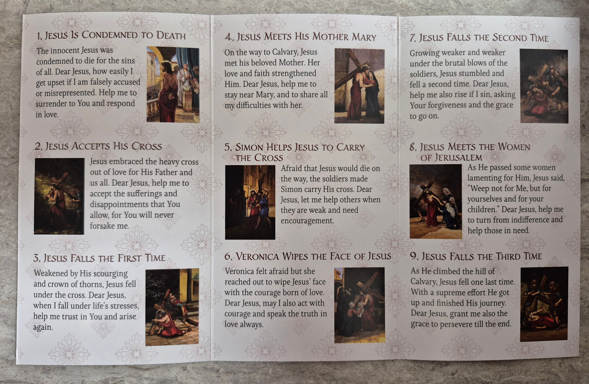 The Way of the Cross Tri-Fold Prayer Card