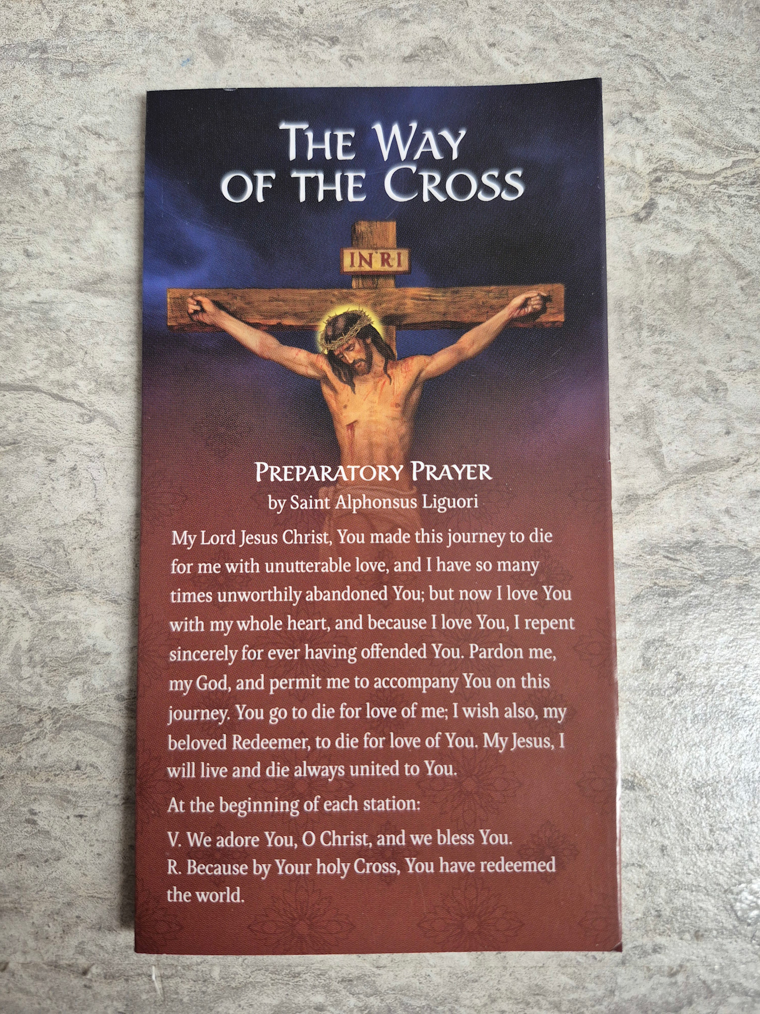 The Way of the Cross Tri-Fold Prayer Card